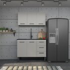 Armário Aéreo De Cozinha Em Aço 120cm 3 Portas Juno  Cinza