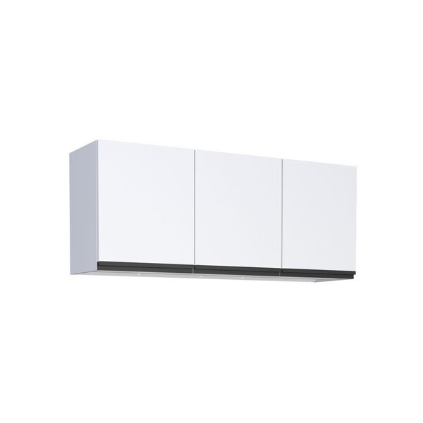 Armário Aéreo De Cozinha Em Aço 140cm 3 Portas Gaia  Branco