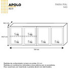 Armário Aéreo De Cozinha Em Aço 140cm 4 Portas Apolo Cozimax