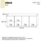 Armário Aéreo De Cozinha Em Aço 140cm 4 Portas Vênus  Branco