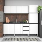 Armário Aéreo De Cozinha Em Aço 180cm 3 Portas Gaia  Branco