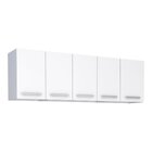 Armário Aéreo De Cozinha Em Aço 180cm 5 Portas Vênus  Branco