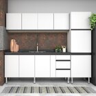 Armário Aéreo De Cozinha Em Aço 200cm 3 Portas Gaia  Branco