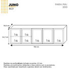 Armário Aéreo De Cozinha Em Aço 200cm 3 Portas Juno  Cinza