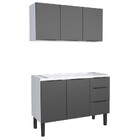 Armário Aéreo De Cozinha Em Aço Preto 115cm Jupiter Cozimax