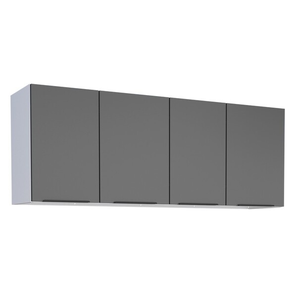 Armário Aéreo De Cozinha Em Aço Preto 144cm Jupiter Cozimax