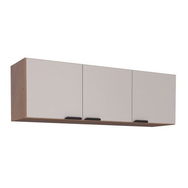 Armário Aéreo De Cozinha Em Madeira Nude 144cm Flamingo Cozim