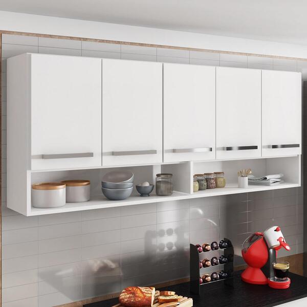 Armário Aéreo De Cozinha Filipinas 5 Portas Branco