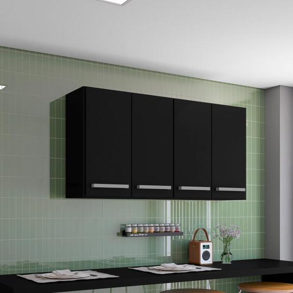 Armario Aereo De Cozinha Georgia Preto Brienza Movelaria