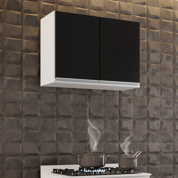 Armário Aéreo De Cozinha Lavanderia 02 Portas Eva 80 Cm L06 -