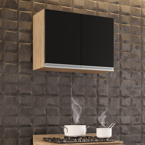 Armário Aéreo De Cozinha Lavanderia 02 Portas Eva 80 Cm L06 -