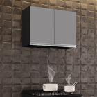 Armário Aéreo De Cozinha Lavanderia 02 Portas Eva Preto E Cin