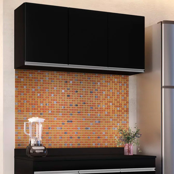 Armário Aéreo De Cozinha Lavanderia 03 Portas Tina 120 Cm L06