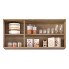 Armário Aéreo De Cozinha Lavanderia 03 Portas Tina Castanho E