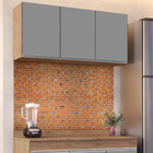 Armário Aéreo De Cozinha Lavanderia 03 Portas Tina Castanho E