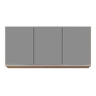 Armário Aéreo De Cozinha Lavanderia 03 Portas Tina Castanho E