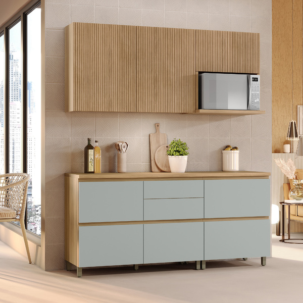 Armário Aéreo de Cozinha 100% MDF Nature com 2 Portas 120x80x32cm