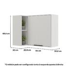 Armário Aéreo De Cozinha Miami 2 Portas Com Nicho De Canto Ca