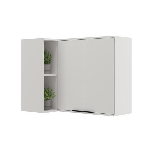 Armário Aéreo De Cozinha Miami 2 Portas Com Nicho De Canto Ca