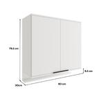 Armário Aéreo De Cozinha Miami 800mm 2 Portas C Porta Tempero