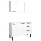 Armário Aéreo De Cozinha Montado Em Aço Branco 115cm Jupiter