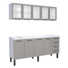 Armário Aéreo De Cozinha Montado Em Aço Cinza 174cm Com Porta