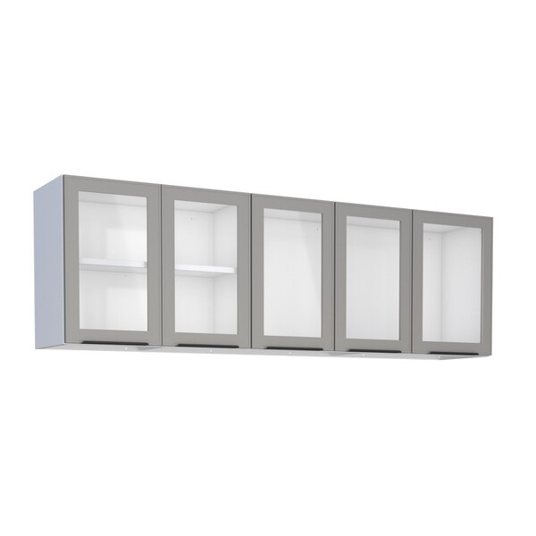 Armário Aéreo De Cozinha Montado Em Aço Cinza 174cm Com Porta