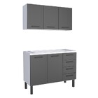 Armário Aéreo De Cozinha Montado Em Aço Preto 115cm Jupiter C