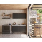 Armário Aéreo De Cozinha Montado Em Aço Preto 134cm Jupiter C