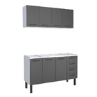 Armário Aéreo De Cozinha Montado Em Aço Preto 144cm Juno Cozi