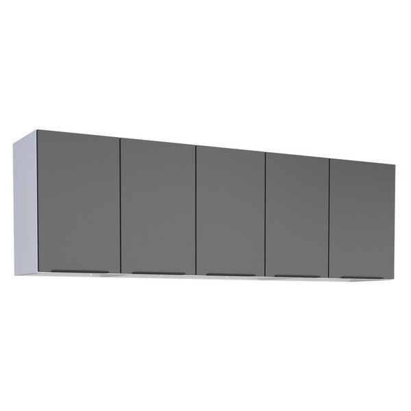 Armário Aéreo De Cozinha Montado Em Aço Preto 174cm Jupiter C