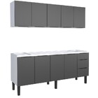 Armário Aéreo De Cozinha Montado Em Aço Preto 192cm Jupiter C