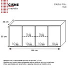 Armário Aéreo De Cozinha Montado Em Madeira Cinza 144cm Cisne