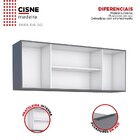 Armário Aéreo De Cozinha Montado Em Madeira Cinza 144cm Cisne