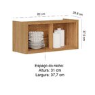 Armário Aéreo De Cozinha Para Geladeira Opala Carvalho/grafite