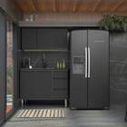 Armário Aéreo De Cozinha Preto Em Aço 115cm Gaia Flat Cozimax