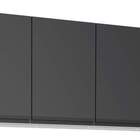 Armário Aéreo De Cozinha Preto Em Aço 174cm Gaia Flat Cozimax