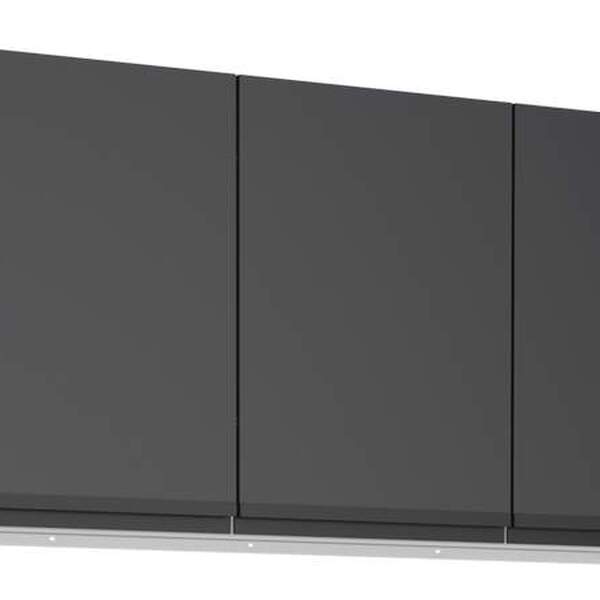 Armário Aéreo De Cozinha Preto Em Aço Montado 115cm Gaia Flat