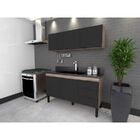 Armário Aéreo De Cozinha Tamarindo E Preto Em Madeira Montado