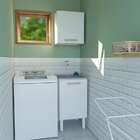 Armário Aéreo De Lavanderia Montado Em Aço Branco 50cm Venus