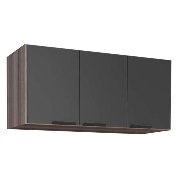 Armário Aéreo De Lavanderia Tamarindo E Preto Em Madeira 97,6