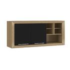 Armário Aéreo Ditália Aspen 120nicho Carv/preto Cd-211