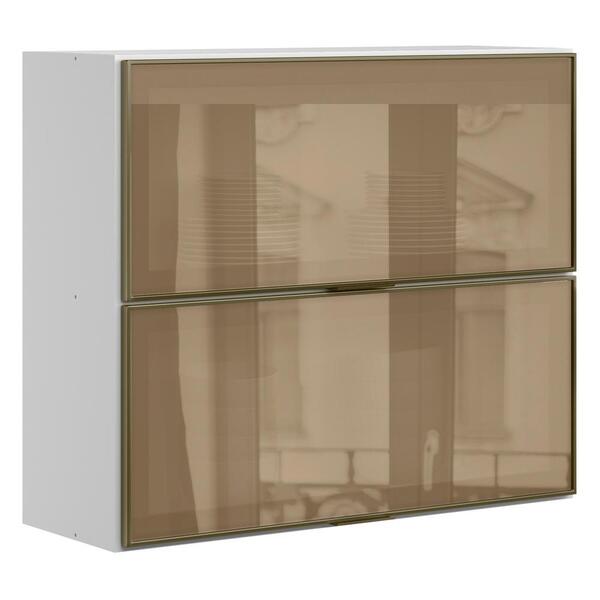 Armario Aereo Duplo Basculante Vidro Reflecta 80cm Mdf Kali P