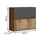 Armario Aereo Duplo Basculante Vidro Reflecta 80cm Mdf Kali P