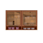 Armário Aéreo Duplo C/ Nicho 1,20m 2 Portas Com Vidro Reflect