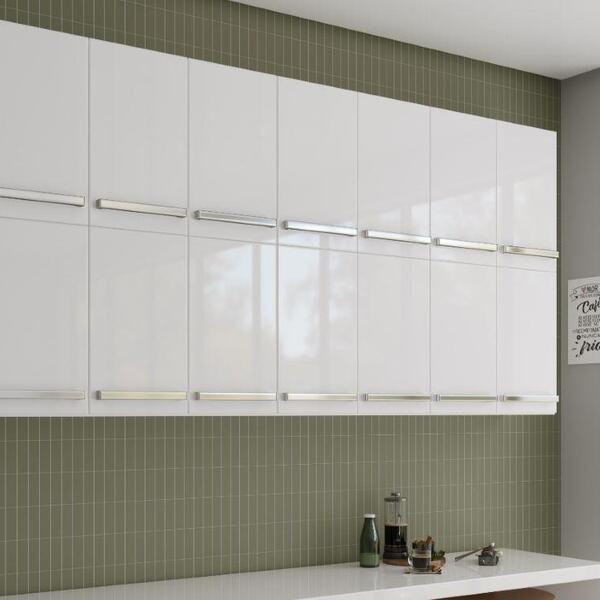 Armário Aéreo Duplo Com 14 Portas Alemanha Branco Bela Casa