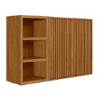 Armário Aéreo Duplo Com Porta Em Ripado 120cm 100% Mdf Nature