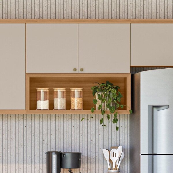 Armário Aereo Duplo Para Cozinha 80cm Selene Jequitibá/off Wh