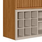 Armário Aéreo Duplo Ripado Com Adega Para 09 Garrafas Nature