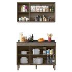 Armário Aéreo E Balcão 119cm Com Tampo 3 Portas Karen P14 Mal